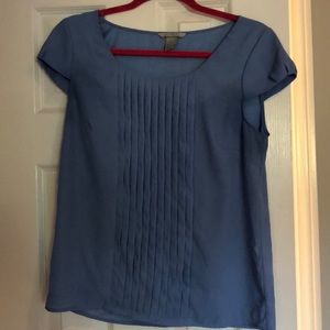 Carolina blue pleat front blouse